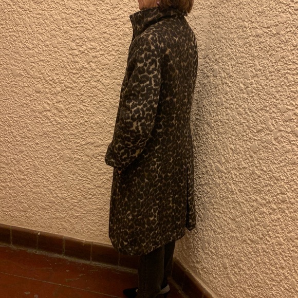 Via Spiga Leopard Wool Blend Coat - Picture 2 of 8